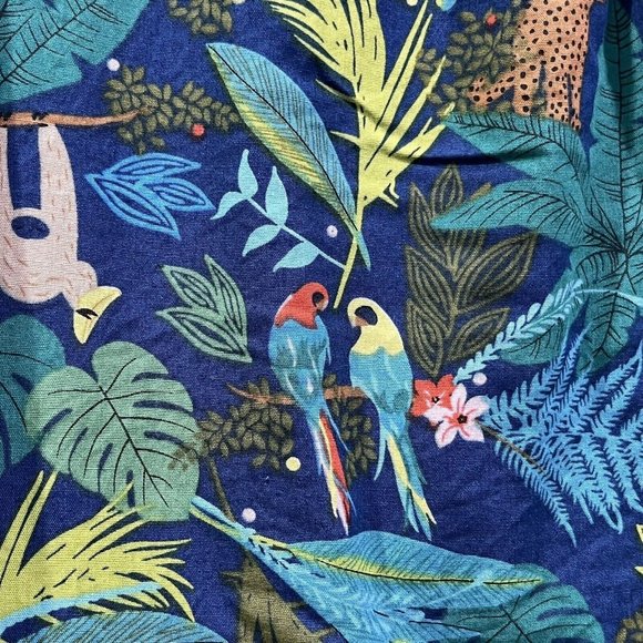 SSLR Bright Tropical Animal Print Bird Leopard Lemur Button Up Shirt Men XL - Picture 5 of 16